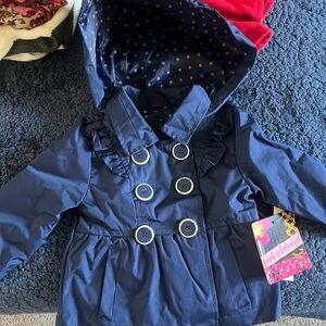 ToddlerNavy rain Jacket with removable hood